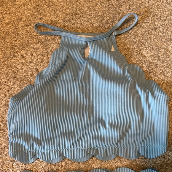 Blue Ribbed Bikini Set - Picture 3 of 6